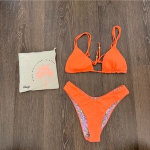 Maaji bikini Orange popsicle Bikini Set with Floral Accents
